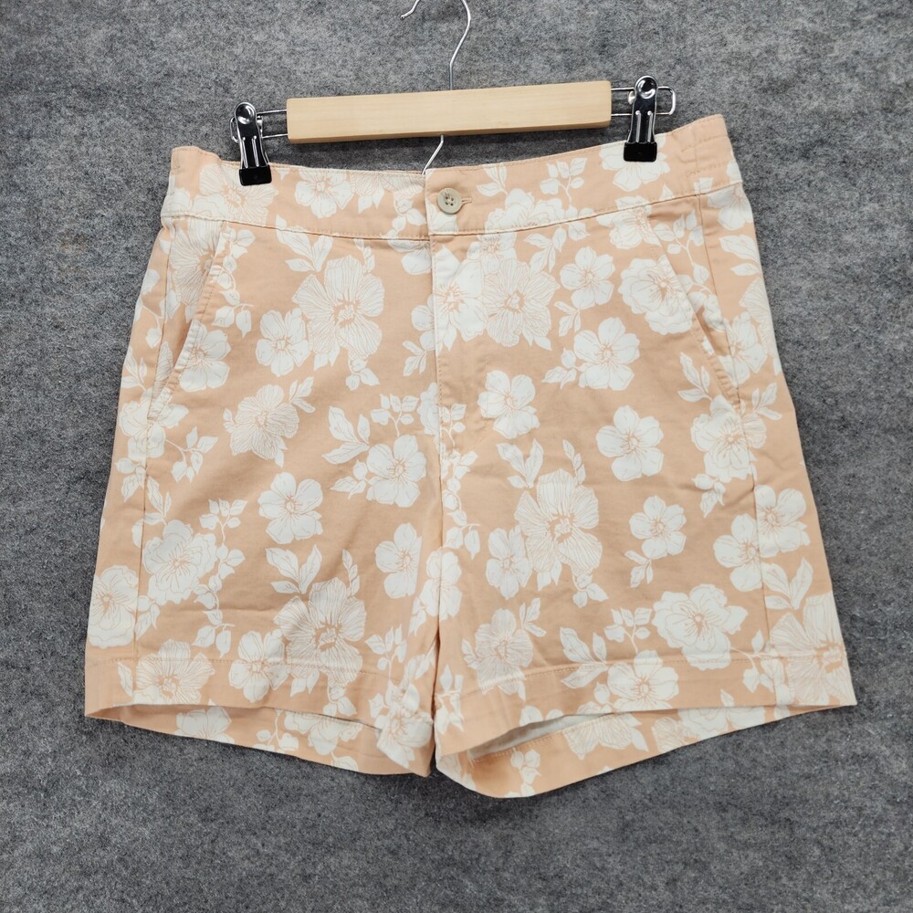 Jachs Girlfriend Shorts Womens Medium Tan Floral High Rise